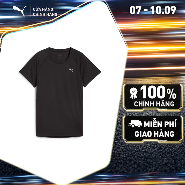 Áo Thun Thể Thao Chạy Bộ PUMA Nữ RUN VELOCITY TEE W (POLY) Black Màu Đen