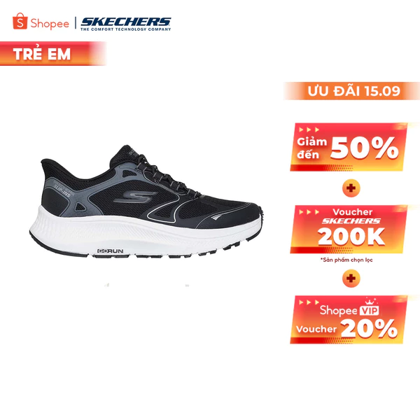 Giày Thể Thao Bé Trai Skechers Slip-Ins GOrun Consistent 2.0 Brisk-Pacer - 404201L-BLK Air-Cooled Goga Mat