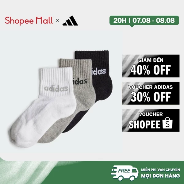 [Duy nhất 8.8 - VOUCHER 30%]adidas Phong cách sống Bộ 3 Đôi Tất Cổ Chân Outlet Value Linear Cho Trẻ Em Trẻ em Đen IV7151