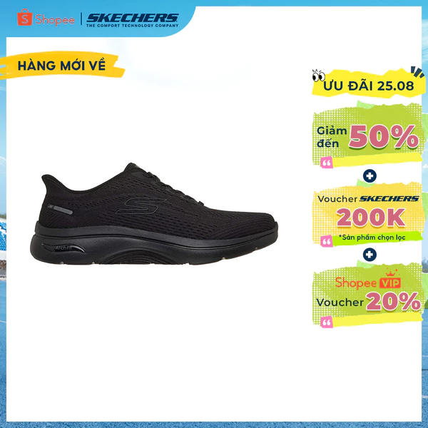 Giày Thể Thao Nam Skechers Slip-Ins GOwalk Arch Fit 2.0 Percy Đi Bộ - 216812-BBK APMA