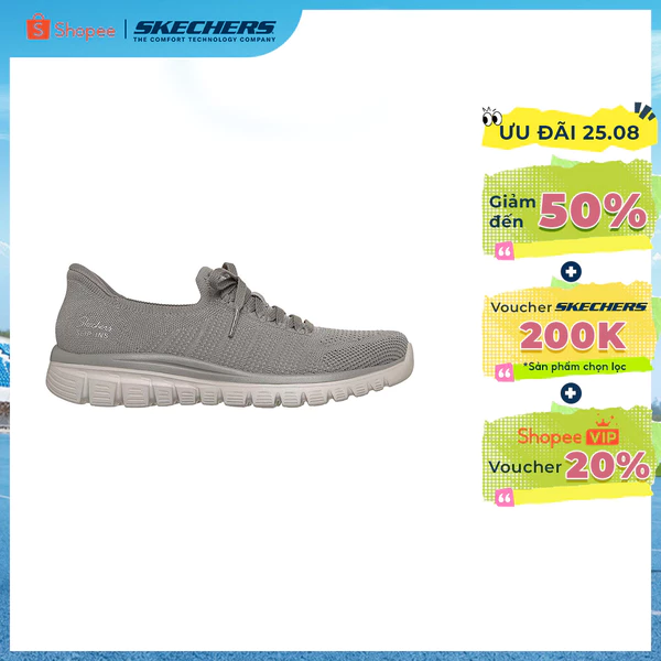 Giày Búp Bê Nữ Skechers Slip-Ins Modern Comfort Graceful Trend Seeker - 100970-GRY Air-Cooled Memory Foam