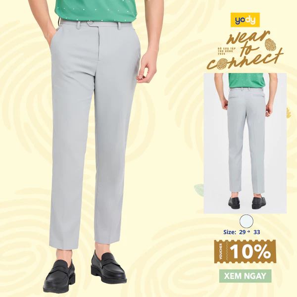 🔥🔥[sale] Quần âu nam YODY quần tây Cafe Khoá Túi, thoải mái cả ngày TRA - QAM7023