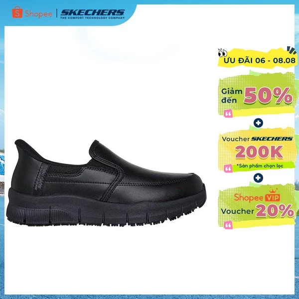 Giày Thể Thao Nữ Skechers Slip-ins Work Nampa Engus Bảo Hộ Lao Động-108235-BLK Air-Cooled Memory Foam