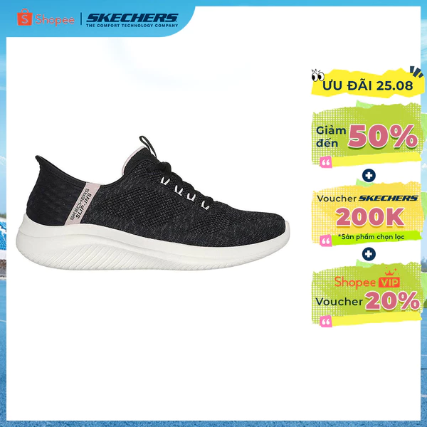 Giày Thể Thao Nữ Skechers Slip-ins Sport Ultra Flex 3.0 Easy Step Thường Ngày - 150178-BKPK Air-Cooled Online Sale