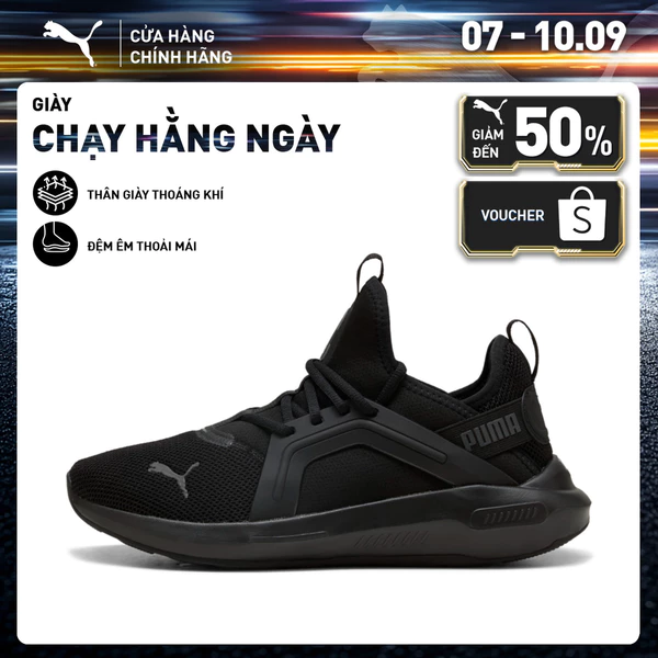 Giày Chạy Bộ PUMA Unisex Softride Enzo 5 Black-Cool Dark Gray Màu Đen