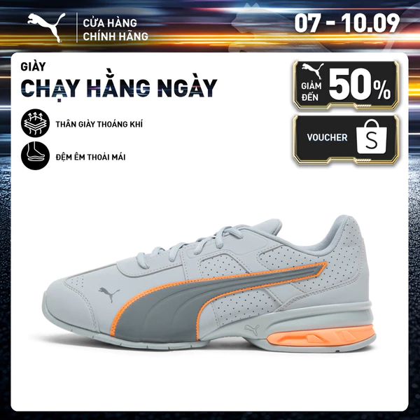 Giày Chạy Bộ PUMA Unisex Tazon 7 Evo Cool Mid Gray-Heat Fire Màu Xám