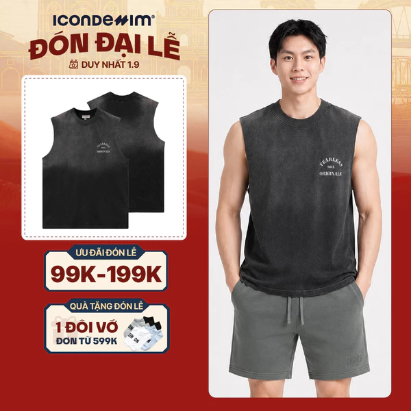 Áo Tanktop Nam ICONDENIM Steel Fade Form Regular TTID0049