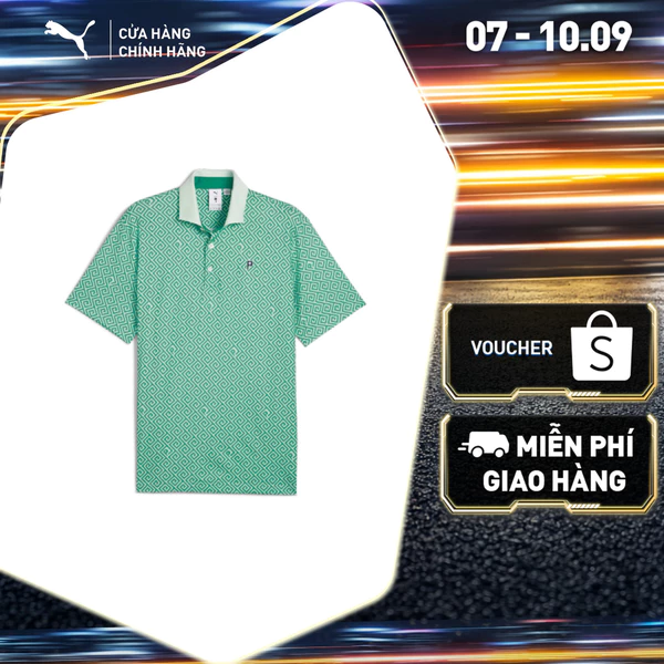 Áo Thun Thể Thao Golf PUMA Nam x PTC RESORT POLO Sparkling Green-Fresh Mint Màu Xanh Lá