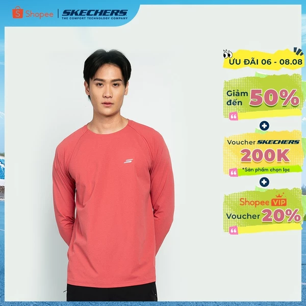Áo Thun Tay Dài Nam Skechers Walking Performance Long Sleeve Tee-SP325M284-MR01 Online Sale