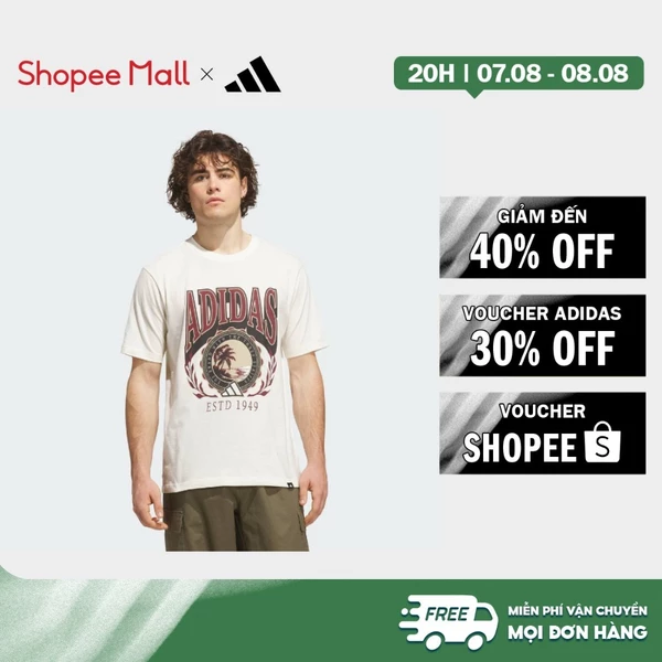 [Duy nhất 8.8 - VOUCHER 30%]adidas Phong cách sống Áo Thun Graphic Varsity Crest Nam trắng KS2181