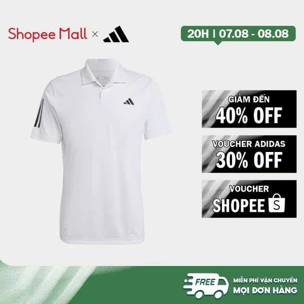 [Duy nhất 8.8 - VOUCHER 30%]adidas Quần vợt & Padel Tennis Áo Polo Tennis 3 Sọc Club Nam trắng HS3268