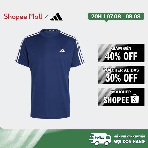 [Duy nhất 8.8 - VOUCHER 30%]adidas Gym & Training Train Essentials 3-Stripes Training Tee Men Blue IB8152