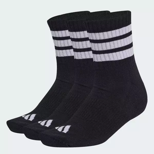 adidas Phong cách sống BỘ 3 ĐÔI TẤT CỔ TRUNG SPORTSWEAR ĐỆM ÊM 3 GẠCH Unisex Đen KC9617