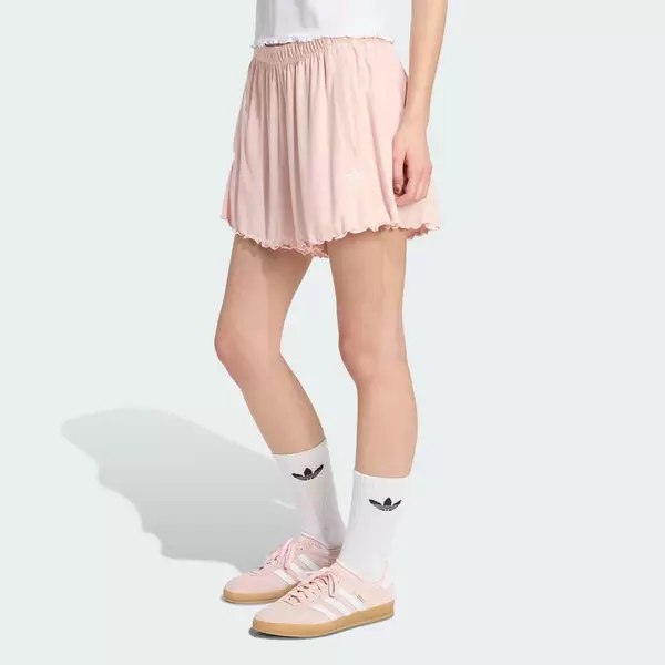 adidas Phong cách sống QUẦN SHORT ESSENTIALS VIỀN LƯỢN SÓNG Nữ Hồng KE1103