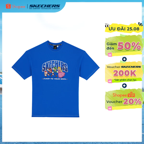 Áo Thun Tay Ngắn Unisex Skechers Nintendo Super Mario Short Sleeve Tee - SL325U546-0010