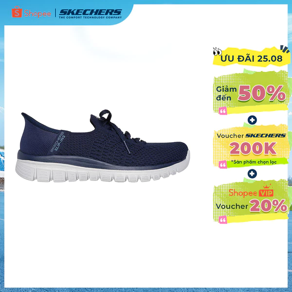 Giày Búp Bê Nữ Skechers Slip-ins Modern Comfort Graceful First Blush-100736-NVY Air-Cooled Memory Foam