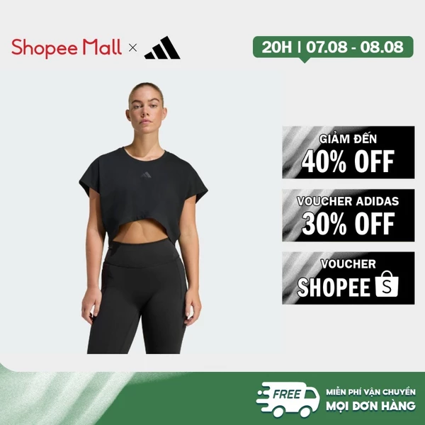 [Duy nhất 8.8 - VOUCHER 30%]adidas Gym & Training Áo Tank Top 3 Sọc Dáng Hộp Lửng Power Workout Nữ Đen KE8049