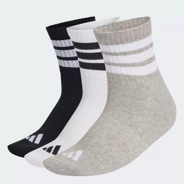 adidas Phong cách sống BỘ 3 ĐÔI TẤT CỔ TRUNG SPORTSWEAR ĐỆM ÊM 3 GẠCH Unisex Xám KC9618
