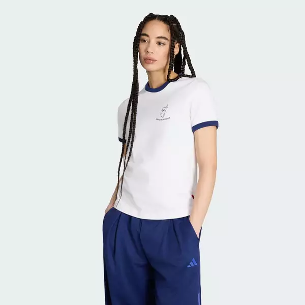 adidas Phong cách sống ÁO THUN GRAPHIC ANIMAL POP Nữ trắng KT2777
