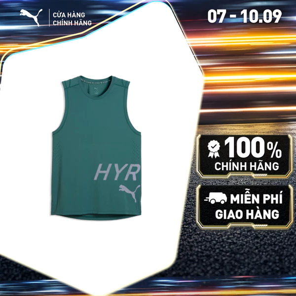 Áo Thun Thể Thao Tập Luyện PUMA Nam M HYROX PWRMODE TRAIN TANK Herb Garden Màu Xanh Lá
