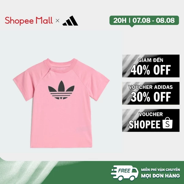 [Duy nhất 8.8 - VOUCHER 30%]adidas Phong cách sống ÁO THUN GRAPHIC BA LÁ Trẻ em Hồng KD1061