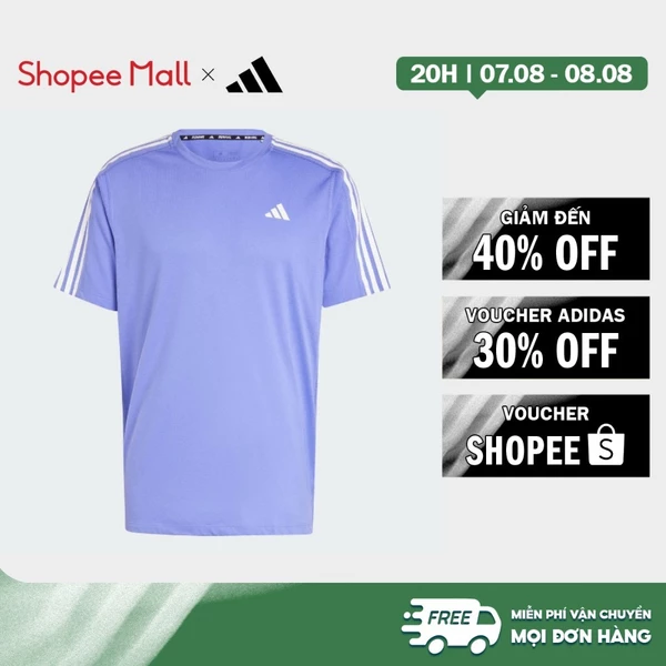 [Duy nhất 8.8 - VOUCHER 30%]adidas Chạy Áo Thun 3 Sọc Own the Run Nam Màu xanh da trời IV9957