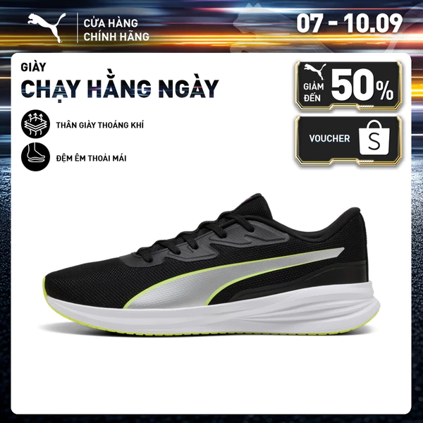 Giày Chạy Bộ PUMA Unisex Night Runner V3 Black-Yellow Alert Màu Đen
