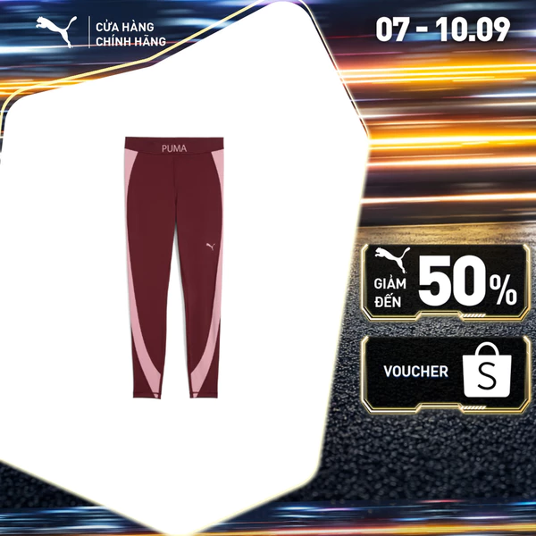 Quần Dài Thể Thao Tập Luyện PUMA Nữ W STRONG CB TIGHT Ruby Shimmer Màu Đỏ