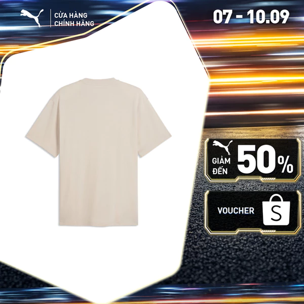 Áo Thun Thể Thao PUMA Nam PUMATECH Graphic Tee Silver Fog Màu Be