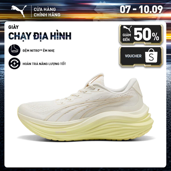 Giày Chạy Bộ PUMA Nam MagMax NITRO Warm White-Gold Moon Màu Trắng
