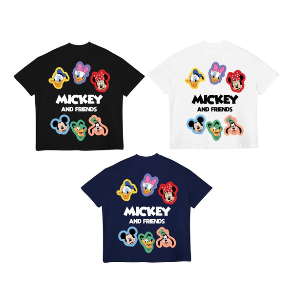TheGlam CHÍNH HÃNG - Áo Thun Boxy UNISEX "MICKEY AND FRIENDS" Form Rộng - TS04-11