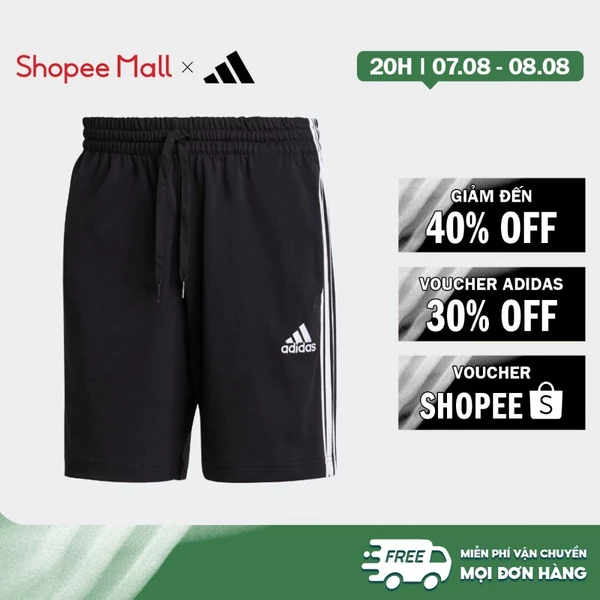 [Duy nhất 8.8 - VOUCHER 30%]adidas Phong cách sống Quần Short 3 Sọc Essentials AEROREADY Nam Đen GK9988