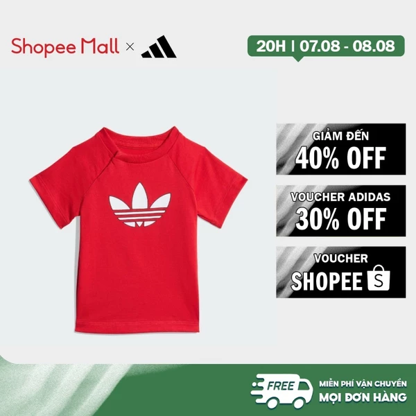 [Duy nhất 8.8 - VOUCHER 30%]adidas Phong cách sống ÁO THUN GRAPHIC BA LÁ Trẻ em Đỏ KD1058