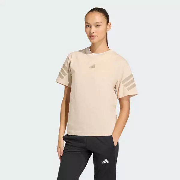 adidas Phong cách sống Áo Thun 3 Sọc Future Icons Nữ Be KD7682
