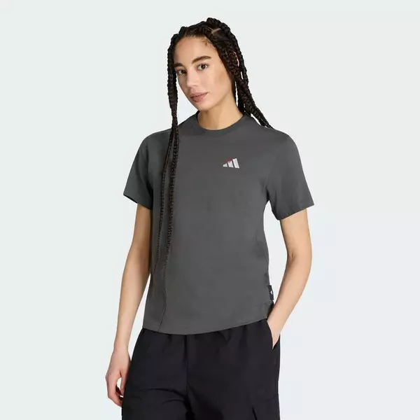 adidas Phong cách sống ÁO THUN GRAPHIC DÁNG CHUẨN EMBROIDERY PACK Nữ Xám KT2736