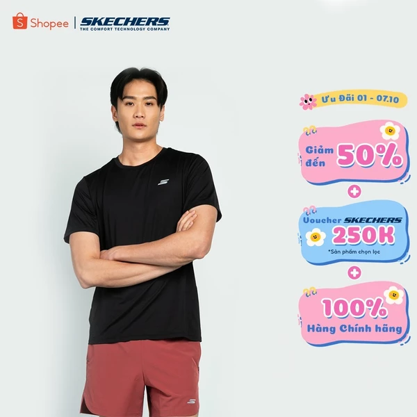 Áo Thun Tay Ngắn Nam Skechers Walking Performance Short Sleeve Tee - SP325M282-0018