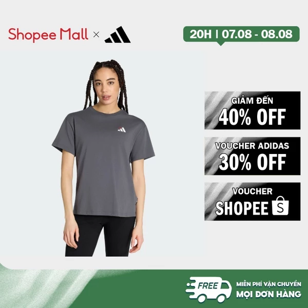 [Duy nhất 8.8 - VOUCHER 30%]adidas Phong cách sống ÁO THUN GRAPHIC THÊU DÁNG RỘNG Nữ Xám KT2739