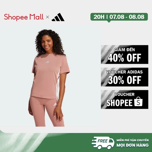 [Duy nhất 8.8 - VOUCHER 30%]adidas Phong cách sống Áo Thun Cotton 3 Sọc Essentials Nữ Hồng JE1231
