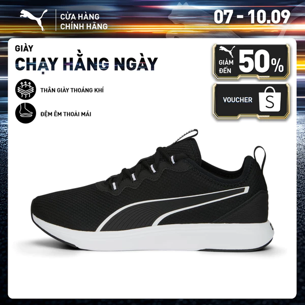 Giày Chạy Bộ PUMA Unisex Softride Cruise 2 Black-White Màu Đen