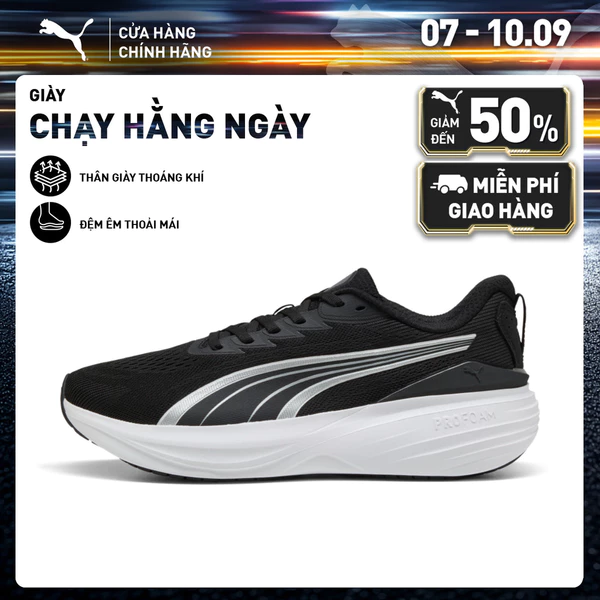 Giày Chạy Bộ PUMA Unisex Scend Pro 3 Black-White-Silver Màu Đen