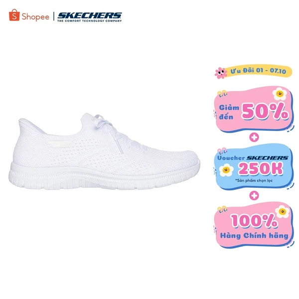 Giày Thể Thao Nữ Skechers Slip-ins Sport Active Virtue Flawless-104457-WHT Air-Cooled