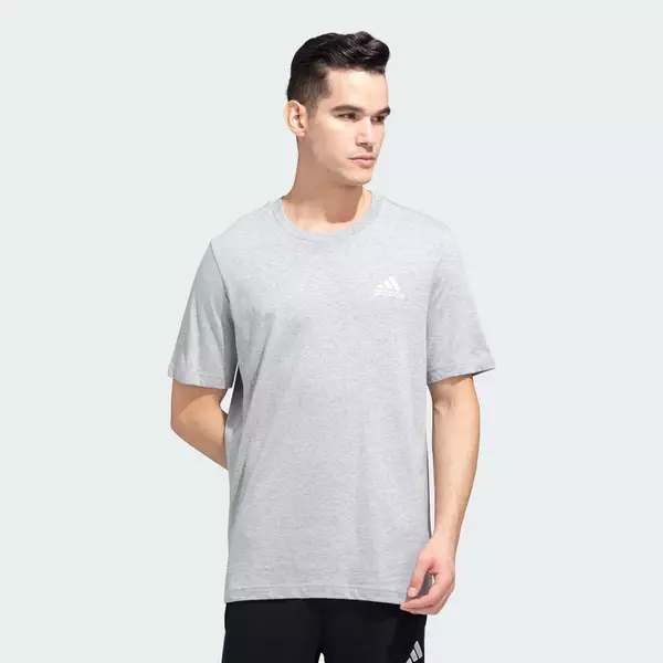 adidas Phong cách sống Áo Thun Thêu Logo Nhỏ Essentials Nam Xám GK9641