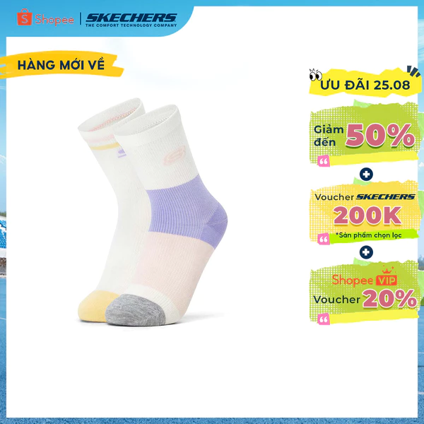 Vớ Thể Thao Trẻ Em Skechers SKX Court Club Socks Crew Socks (2 Pairs) - L226K035-06GC