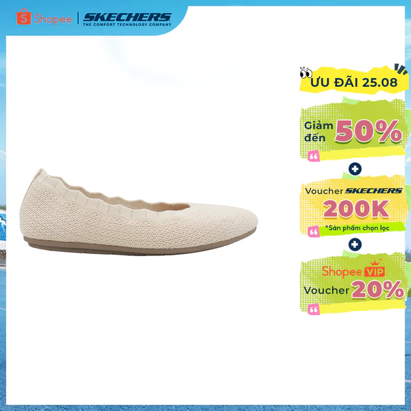 Giày Búp Bê Nữ Skechers Modern Comfort Cleo 2.0 Love Spell - 158343-NAT Air-Cooled Memory Foam