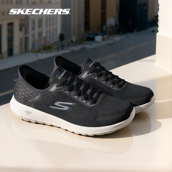 Giày Thể Thao Nam Skechers Slip-Ins GOwalk Max Allan Đi Bộ - 216705-BKBL Air-Cooled Memory Foam