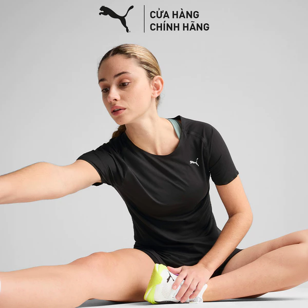 Áo Thun Chạy Bộ PUMA Nữ EVERYDAY CLOUDSPUN SS TEE W Black Màu Đen