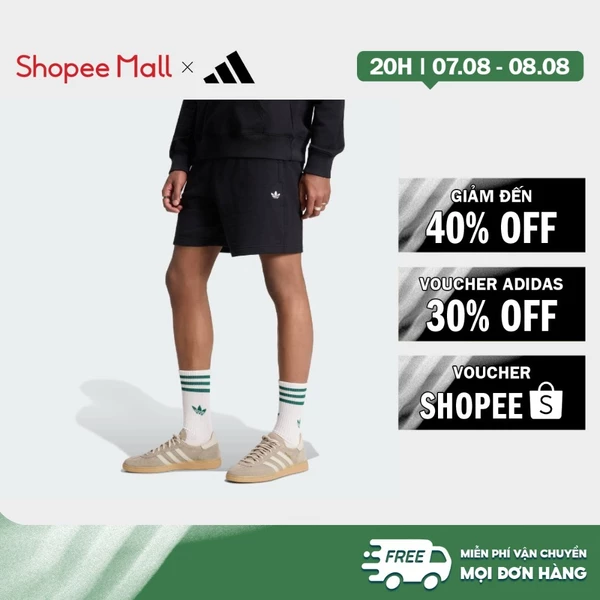 [Duy nhất 8.8 - VOUCHER 30%]adidas Phong cách sống QUẦN SHORT NỈ BA LÁ ESSENTIALS Nam Đen KR3464