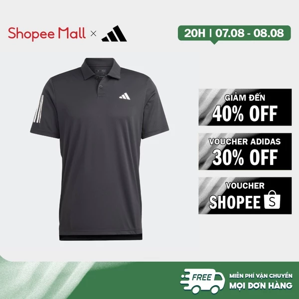 [Duy nhất 8.8 - VOUCHER 30%]adidas Quần vợt & Padel Tennis Áo Polo Tennis 3 Sọc Club Nam Đen HS3269