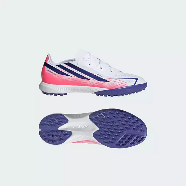 adidas Bóng đá Giày Đá Bóng Turf F50 Hyperfast League Dành Cho Trẻ Em Trẻ em trắng KK1321