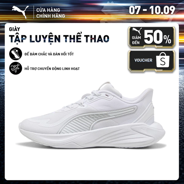 Giày Tập Luyện PUMA Nữ PWR Hybrid TR Wns White-Silver Màu Trắng